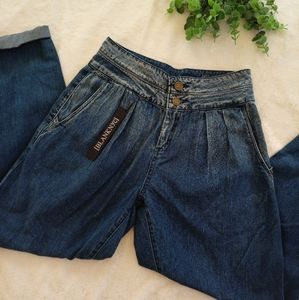 Blank NYC Indigo High-Waist Cropped Pants
